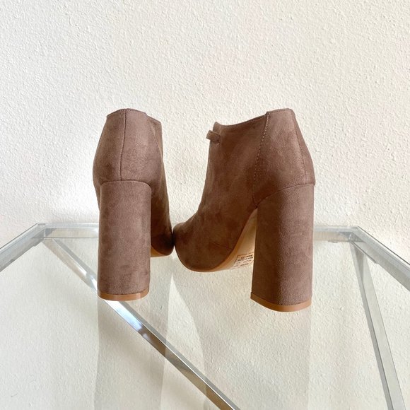 Stylish Bootie with Gold Buckle Detail | Taupe Color - Picture 5 of 5